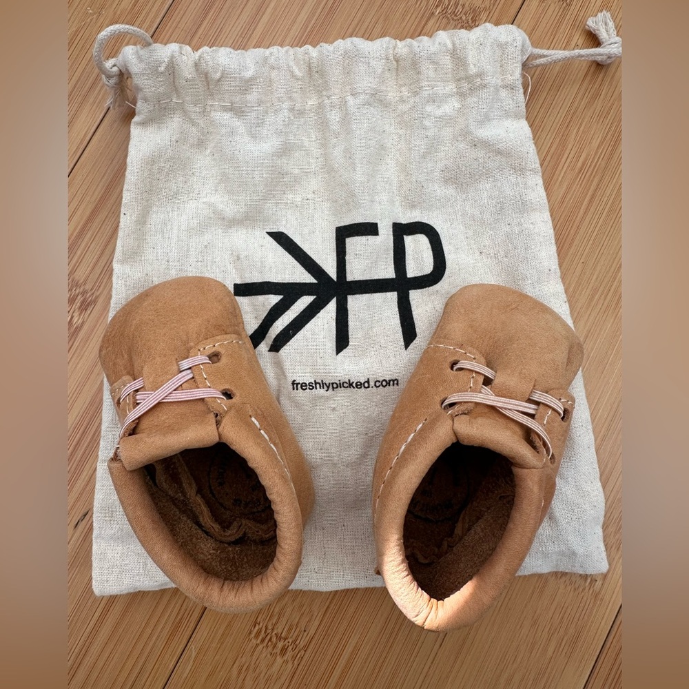 Freshly Picked Light Brown Baby Moccasins Size 1